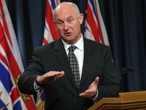 Minister of Public Safety and Solicitor General Mike Farnworth speaks to media about how non-medical cannabis will be regulated in the province during a press conference in the press gallery at Legislature in Victoria, B.C., on Monday February 5, 2018.