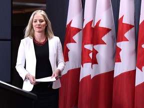 Minister of Environment and Climate Change Catherine McKenna arrives for a press conference about the government's new environmental assessment regulations in Ottawa on Thursday, Feb. 8, 2018.