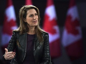 Ontario PC Party leadership candidate Caroline Mulroney participates in a Q&A at the Manning Networking Conference in Ottawa on Friday, Feb. 9, 2018. The four people hoping to lead Ontario's PConservative party will square off in an hour-long debate today in Toronto.