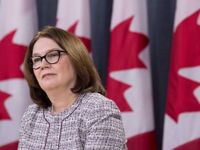 Canada's minister of Indigenous services is throwing her weight behind a bid to relocate an emergency call centre to a First Nation community in Nova Scotia. Indigenous Services Minister Jane Philpott listens to a questions during a news conference in Ottawa, Tuesday January 23, 2018.