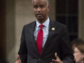 Minister of Immigration, Refugees and Citizenship Ahmed Hussen responds to a question during Question Period in the House of Commons in Ottawa on Friday, October 20, 2017. Tuesday's federal budget is expected to detail how the Liberal government will financially manage their planned increase in immigration to Canada over the next three years.