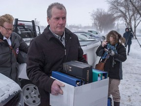 Gerald Stanley, the farmer accused of killing the 22-year-old Indigenous man Colten Boushie, walks in to the Court of Queens Bench during the first day of Stanley's trial in Battleford, Sask., Tuesday, January 30, 2018. The jury in the murder trial of a Saskatchewan farmer charged in the death of an Indigenous man will hear from the defence this week.THE CANADIAN PRESS/Liam Richards