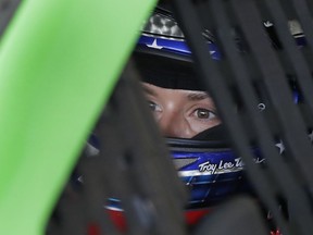 Danica Patrick waits to go out on the track during a practice session for the NASCAR Daytona 500 auto race at Daytona International Speedway, Friday, Feb. 16, 2018, in Daytona Beach, Fla.