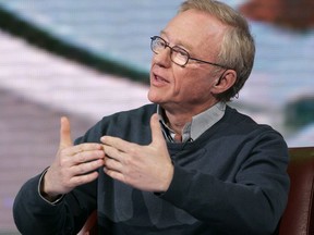 FILE - In this March 25, 2009 file photo, Israeli author David Grossman makes a point during the taping of the TV show, "Che tempo che fa," in Milan, Italy. Grossman has been awarded the country's highest literary accolade, the Israel Prize for Literature, for 2018.