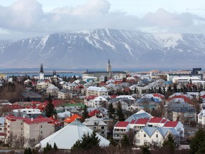 The city skyline of Reykjavik, Iceland, on April 7, 2016.