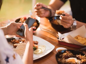 Smartphone at dinner