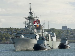 The encounter occurred while HMCS Charlottetown, pictured here in 2012, was deployed on a six-month operation between August and January that included monitoring Russian military activity in the Baltic and Mediterranean seas.