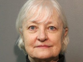 FILE - This January 2018, file photo provided by the Chicago Police Department shows Marilyn Hartman. Hartman, who authorities say is a serial stowaway, pleaded not guilty Wednesday, Feb. 21, 2018 after she was accused of flying ticketless from Chicago to London last month. A judge released the 66-year-old woman after the Jan. 18 incident and told her to stay away from airports. However Hartman was arrested again at O'Hare International Airport about a week later. (Chicago Police Department via AP, File)