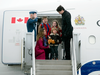 Prime Minister Justin Trudeau with his wife Sophie Gregoire Trudeau and their children departs Ottawa on Feb. 16, 2018, en route to India.
