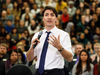 Prime Minister Justin Trudeau speaks at a town hall meeting in Edmonton on Feb. 1, 2018.