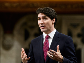 Prime Minister Justin Trudeau stands during question period on Wednesday.