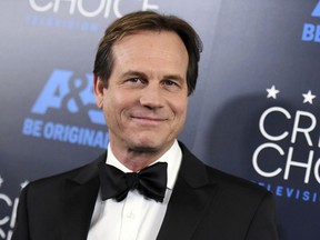 FILE - In this May 31, 2015 file photo, Bill Paxton arrives at the Critics' Choice Television Awards at the Beverly Hilton Hotel in Beverly Hills, Calif. Paxton's family has filed a wrongful death lawsuit against Cedars-Sinai Medical Center in Los Angeles, and the surgeon who performed the actor's heart surgery, shortly before he died on Feb. 25, 2017. The suit filed Friday, Feb. 9, 2018 alleges the surgeon used a "high risk and unconventional surgical approach" that was unnecessary and that he lacked the experience to perform.