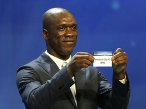 FILE - A Thursday, Aug. 25, 2016 file photo of former player Clarence Seedorf of the Netherlands during the UEFA Champions League draw at the Grimaldi Forum, in Monaco. Spanish club Deportivo La Coruna has hired former Dutch player Clarence Seedorf as its coach for the rest of the season. The 41-year-old Seedorf arrived on Monday, Feb. 5, 2018 in La Coruna to sign his contract.