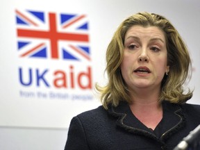 FILE - This is a Nov. 30, 2017 file photo of Britain's International Development Secretary Penny Mordaunt. Oxfam's deputy chief executive  Monday Feb. 12, 2018  resigned amid the scandal involving sex abuse in Haiti after the 2010 earthquake. Penny Lawrence says she's ashamed of what happened on her watch. Development Secretary Penny Mordaunt is demanding that Oxfam show moral accountability and provide full disclosure about the case. She has threatened to pull public funding unless the charity reveals everything it knows about allegations.