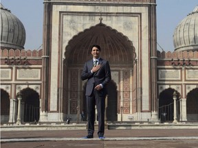 Prime Minister Justin Trudeau visits the Jama Masjid Mosque in New Delhi, India on Thursday, Feb. 22, 2018.