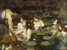 Detail of the painting Hylas and the Nymphs by John William Waterhouse