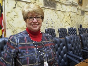 This image made on Feb. 6, 2018, shows Delegate Kathleen Dumais (Dem) at the Maryland House of Delegates in Annapolis, MD. Dumais' bill will enable women who are impregnated by rapist, to ask a court to end the parental rights of the rapist. The bill is expected to be sent to Gov. Larry Hogan for his signature.