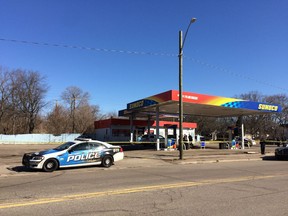 Two women and two men are dead after two shootings at a Sunoco gas station and in a nearby neighborhood on Detroit's west side, Monday, Feb. 26, 2018, police say. Police believe the shootings are connected. The first happened at about 8:40 a.m. Monday at the gas station on the corner of Fenkell and Beaverland near Telegraph. Jacqueline Pritchett, a commander of the Detroit Police Department's 8th Precinct, said investigators have identified the suspect and three of the victims.