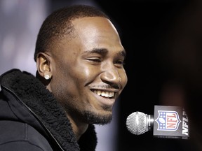 New England Patriots running back Dion Lewis answers questions during a news conference Tuesday, Jan. 30, 2018, in Minneapolis. The Patriots are scheduled to face the Philadelphia Eagles in the NFL Super Bowl 52 football game Sunday, Feb. 4.
