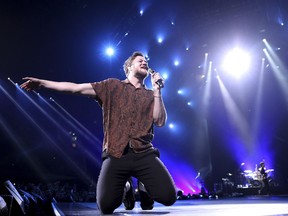 Imagine Dragons perform at the EA Sports Bowl at The Armory on Thursday, Feb. 1, 2018, in Minneapolis.