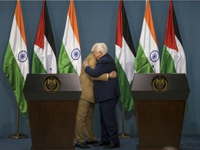 Modi became the first Indian prime minister to visit the occupied West Bank as part of a Middle East tour. The visit, which came weeks after Modi hosted Israeli Prime Minister Benjamin Netanyahu, was seen as an Indian effort to balance its strengthening ties with the Jewish state.