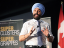 Innovation, Science and Economic Development Minister Navdeep Bains  announces proposals under the $950-million Innovation Superclusters Initiative in Ottawa on Feb. 15, 2018.