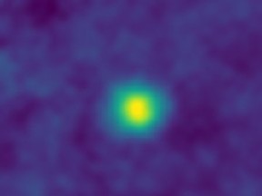 This December 2017 false-color image made available by NASA in February 2018 shows KBO (Kuiper Belt object) 2012 HZ84. This image is, for now, one of the farthest pictures from Earth ever captured by a spacecraft. It was made by the New Horizons at 3.79 billion miles from Earth. (NASA/Johns Hopkins University Applied Physics Laboratory/Southwest Research Institute via AP)
