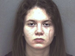 FILE - This January 2016, file photo provided by Blacksburg Police Department shows Virginia Tech student Natalie Keepers, who was arrested in connection with the death of Nicole Lovell. Opening statements are scheduled Tuesday, Feb. 6, 2018 in the trial of David Eisenhauer, accused of stabbing Lovell and slitting her throat after she climbed out her bedroom window to meet him. Keepers has been charged as an accessory and is scheduled to go on trial in September. (Blacksburg Police Department via AP, File)