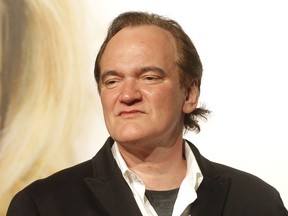 FILE - This Oct. 8, 2016 file photo, director Quentin Tarantino appears at the opening ceremony of the 8th Lumiere Festival, in Lyon, central France. Tarantino has expressed sorrow for the car crash that injured Uma Thurman during shooting of 'Kill Bill,' calling it the greatest regret of his life. He said he had test-driven the route himself and believed it to be safe, and persuaded Thurman she could drive it.