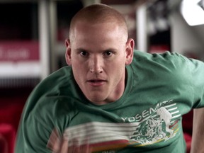 This image released by Warner Bros. Pictures shows Spencer Stone in a scene from "The 15:17" To Paris." (Warner Bros. Pictures via AP)