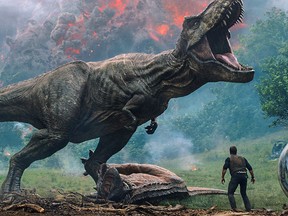 This image released by Universal Pictures shows a scene from the upcoming "Jurassic World: Fallen Kingdom," in theaters on June 22. Universal Pictures  has announced plans for a third installment in the rebooted dinosaur franchise. "Jurassic World 3" will land in June 2021. (Universal Pictures via AP)