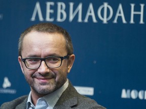 FILE - In this Jan. 28, 2015, file photo, Russian film director Andrey Zvyagintsev speaks at a news conference ahead of the Russian premiere of his film "Leviathan" in Moscow. Zvyagintsev's film "Loveless" is nominated for an Oscar for best foreign film.