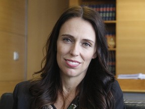 New Zealand Prime Minister Jacinda Ardern poses for a photo on Thursday, Feb. 1, 2018, in Wellington, New Zealand. Ardern told The Associated Press in an interview she supports sanctions against North Korea while also urging a "de-escalation" on the Korean Peninsula, and says her country should maintain close ties with the U.S. even if they don't always agree.