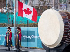 The crowd was heartily celebrating the silver and bronze medals won by Max Parrot and Mark McMorris in men’s snowboard slopestyle, the first medals claimed by Canadians at Pyeongchang 2018.