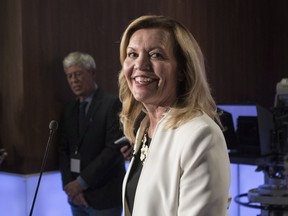 PC Ontario leadership candidate Christine Elliott after a debate on Feb. 15, 2018.