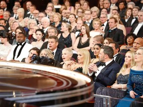 The shocked audience at the 2017 Oscars after Best Picture was mistakenly awarded to La La Land over Moonlight.
