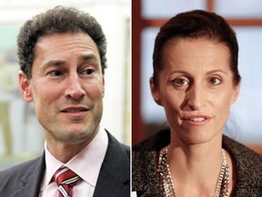 Steve Paikin and Sarah Thomson in photos taken in 2010.