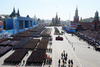 Russian soldiers march through Red Square during the Victory Day military parade in Moscow on May 9, 2015.