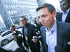 Patrick Brown leaves PC party headquarters after registering to run as party leader on Feb. 16, 2018 in Toronto.