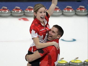 Kaitlyn Lawes and John Morris, gold in mixed doubles curling.
