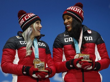 Kaillie Humphries and Phylicia George, Feb. 22, 2018.
