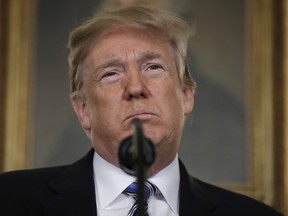 President Donald Trump delivers a statement on the mass shooting at a South Florida High School from the White House, Thursday, Feb. 15, 2018, in Washington.