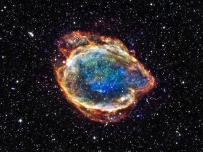 A Chandra X-ray Observatory image provided by NASA of a remnant from a Type 1A supernova observed in the Milky Way, one of the cosmic markers of how fast the universe is expanding.