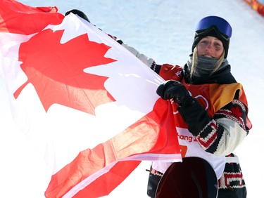 Laurie Blouin, silver in women's snowboard slopestyle.