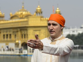 Prime Minister Justin Trudeau visits the Golden Temple in Amritsar, India, on Wednesday, Feb. 21, 2018.