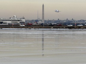 An aircraft takes off from Ronald Reagan Washington National Airport on January 3, 2018.