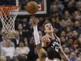 Raptors forward Pascal Siakam defends the basket against the New York Knicks' Trey Burke during their game at the Air Canada Centre in Toronto on Thursday night.