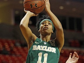 Baylor's Alexis Morris (11) shoots the ball during the first half of an NCAA college basketball game against Texas Tech, Saturday, Feb. 3, 2018, in Lubbock, Texas.