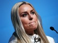 United States alpine skier Lindsey Vonn during a press conference at the Main Press Centre ahead of the Pyeongchang Olympics on Feb. 9, 2018