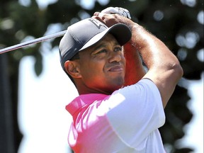 Tiger Woods tees off during the second round of the Arnold Palmer Invitational golf tournament in Orlando, Fla., on Friday, March 16, 2018.